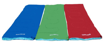 Палатка Sundays ZC-TT009-3P v2 (зеленый/желтый) со спальным мешком ZC-SB001 (синий)