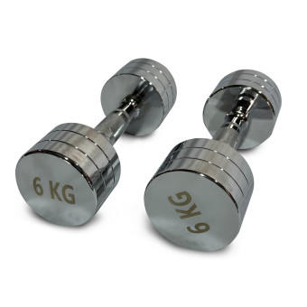Гантели UNIX Fit PRO круглые, хромированные (6 кг, 2 шт)