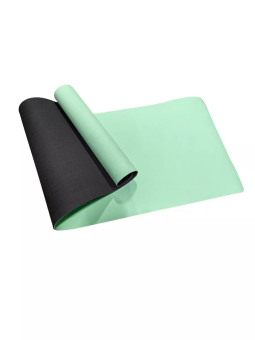 Коврик для йоги и фитнеса черно-зеленый (184х61см)