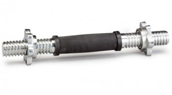 Гриф для гантелей ATLAS SPORT с резиновой ручкой, 38см 25мм