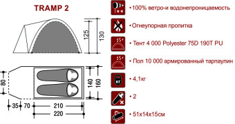 Палатка Indiana TRAMP 2