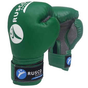 Перчатки бокс. RUSCO SPORT кож.зам. зеленые