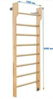 Шведская стенка Dinamika ZSO-002562 с турником, 240х100 см (щит.сосна)