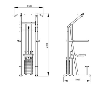 Турник с противовесом Central Sport Pro, AR049 (стек 75кг)