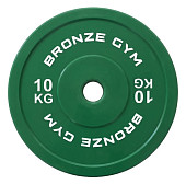 Диск олимпийский BRONZE GYM тяжелоатлетический зеленый (10 кг)