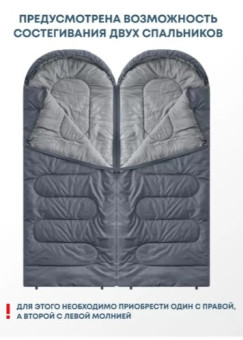Спальный мешок RSP Sleep 150 R (серый, 220x80см, молния справа)