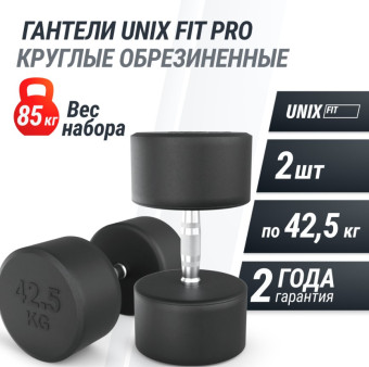 Гантели круглые обрезиненные UNIX Fit PRO (42.5 кг, 2 шт)