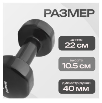 Набор для фитнеса Sundays Fitness Гантель IR92005 2х5кг + Коврик IR97506 (черный, серый)