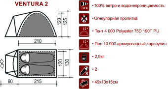 Палатка Indiana VENTURA 2 (серый)