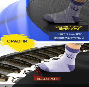 Батут PERFETTO SPORT 10 (диаметр 3 м, синий)