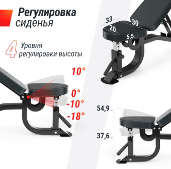 Скамья силовая регулируемая UNIX Fit BENCH 200R