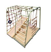 Детский спортивный комплекс Вертикаль Весёлый Малыш MAXI, горка, мягкий бортик (фисташковый)