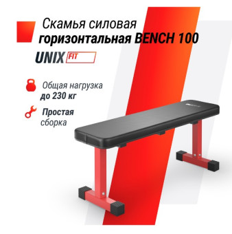 Скамья силовая горизонтальная UNIX Fit BENCH 100