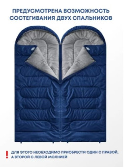 Спальный мешок RSP Sleep 150 L (синий, 220x80см, молния слева)