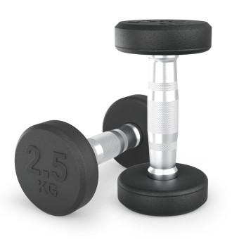 Гантели круглые обрезиненные UNIX Fit PRO (2.5 кг, 2 шт)