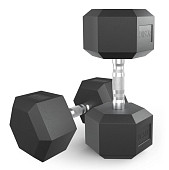 Гантели гексагональные обрезиненные UNIX Fit (27.5 кг, 2 шт)