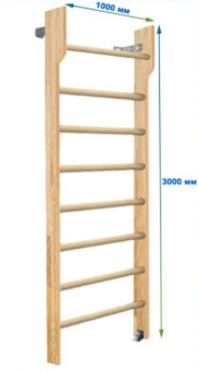 Шведская стенка Dinamika ZSO-002566 с турником, 300х100 см (щит.сосна)