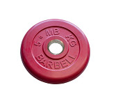 Диск обрезиненный "Barbell" d 51мм (цветной, 5 кг)