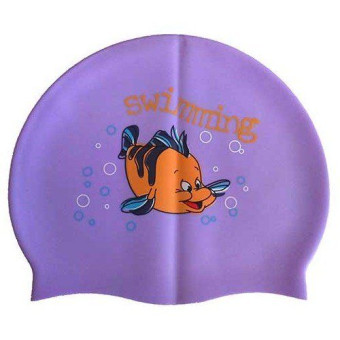 Шапочка для плавания силиконовая с рисунком RH-С20 (фиолетовая)