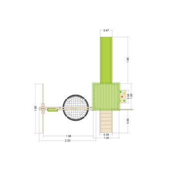 Детский игровой комплекс UNIX Kids (6 in 1) Light Green