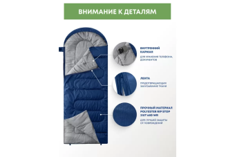 Спальный мешок RSP Sleep 350 L (синий, 220x80см, молния слева)