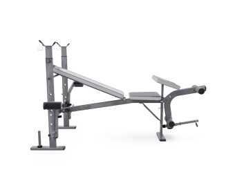 Скамья со стойками под штангу DFC D702 PRO (широкий хват, с партой для бицепса)