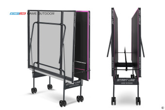 Стол теннисный Start Line Game Всепогодный с сеткой (черно-фиолетовый)