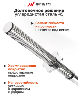 Гриф для штанги Motiways w-образный 120см 26мм