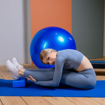 Коврик для йоги и фитнеса UNIX Fit (180 х 61 х 0,8 см, двусторонний, двуцветный, голубой)