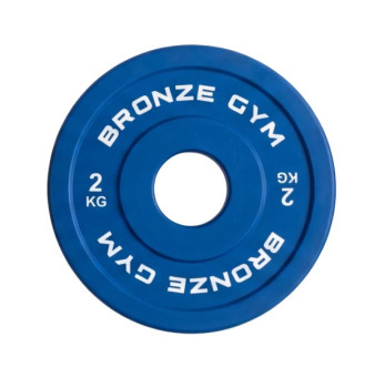 Диск олимпийский BRONZE GYM тяжелоатлетический синий (2 кг)