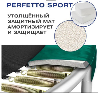 Батут PERFETTO SPORT PREMIUM STRONG 14 (диаметр 4,3м, зелёный)