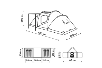 Палатка 4-местная RSP Dream 4 (зеленый)