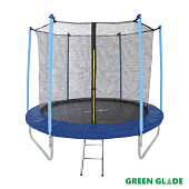 Батут уличный Green Glade с сеткой и лестницей 10-футовый без верх.кольца(3 ножки 6 стоек)