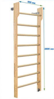 Шведская стенка Dinamika ZSO-002563 с турником, 280х80 см (щит.сосна)