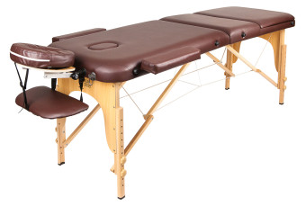Массажный стол Atlas Sport складной 3-с деревянный 60 см. + сумка (коричневый)