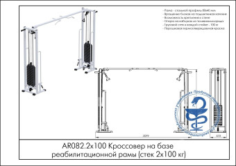 Кроссовер Central Sport Pro, AR082.2х100 (на базе реабилитационной рамы, стек 2х100кг)
