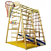 Детский спортивный комплекс Вертикаль Весёлый Малыш Wood, горка, мягкий бортик