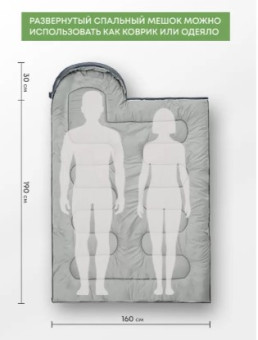 Спальный мешок RSP Sleep 250 R (серый, 220x80см, молния справа)