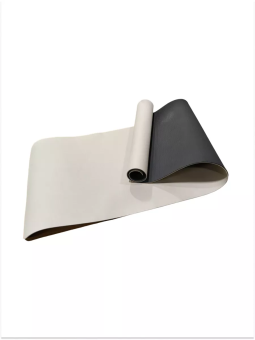 Коврик для йоги и фитнеса черно-бежевый (184х61см)