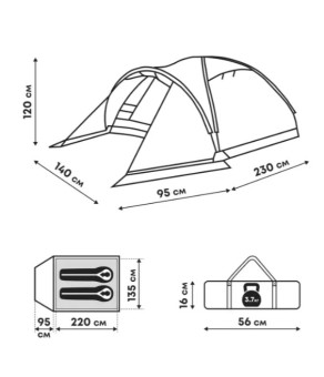 Палатка 2-местная RSP Krewl 2 (синий)