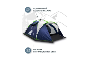 Палатка кемпинговая RSP Narle 4 с автоматическим каркасом (синий)