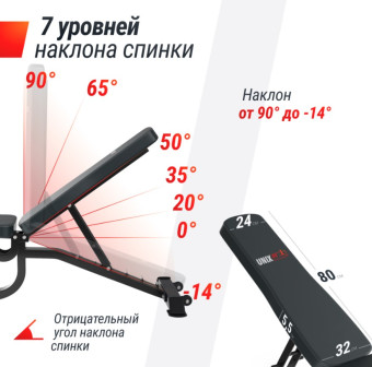 Скамья силовая регулируемая UNIX Fit BENCH 200R