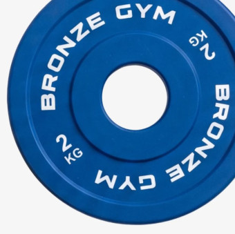 Диск олимпийский BRONZE GYM тяжелоатлетический синий (2 кг)