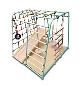 Детский спортивный комплекс Вертикаль Весёлый Малыш MAXI, горка, мягкий бортик (изумрудный)