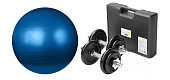 Набор для фитнеса Sundays Fitness гантели IR92052 + фитбол IR97402-65 (голубой)