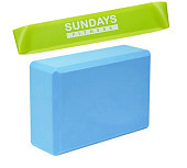 Набор для фитнеса Sundays Fitness Эспандер IR97630 + Блок IR97416 (голубой)