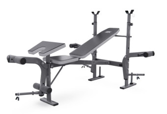 Скамья со стойками под штангу с партой для бицепса DFC D703 PRO