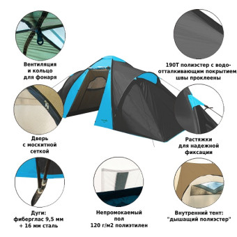 Палатка туристическая Green Glade Konda 4