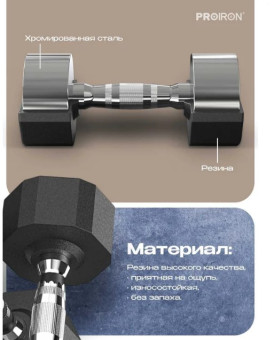 Гантели обрезиненные PROIRON Г2050ОБР (2 шт по 5 кг)