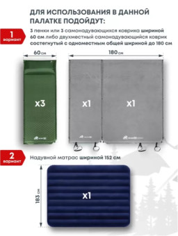 Палатка треккинговая RSP Hill 3 (оливково-зелёный)